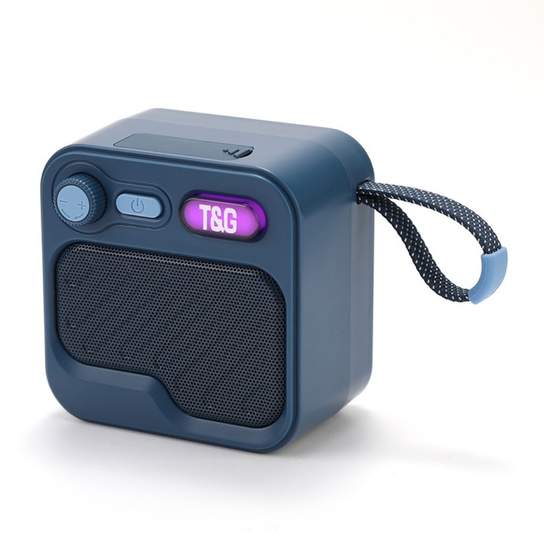 Mini-bluetooth-lautsprecher, Tragbar, Kabellos Für Drinnen Und Draußen, Mit Handschlaufe, Modell Tg701 V5.3 Tws, Blau