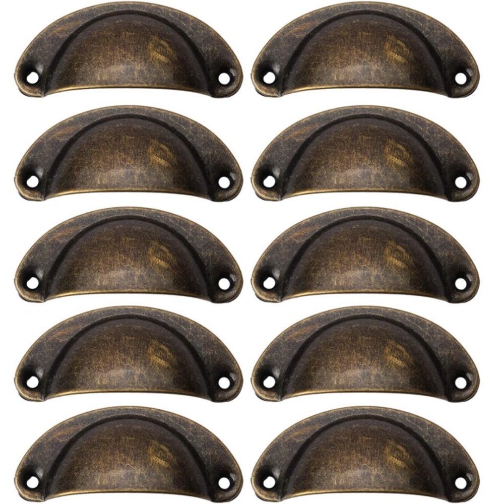 Set Mit 10 Vintage-schubladengriffen Aus Metall, Halbkreisförmig, Muschelförmig, Für Möbel- Und Schranktüren