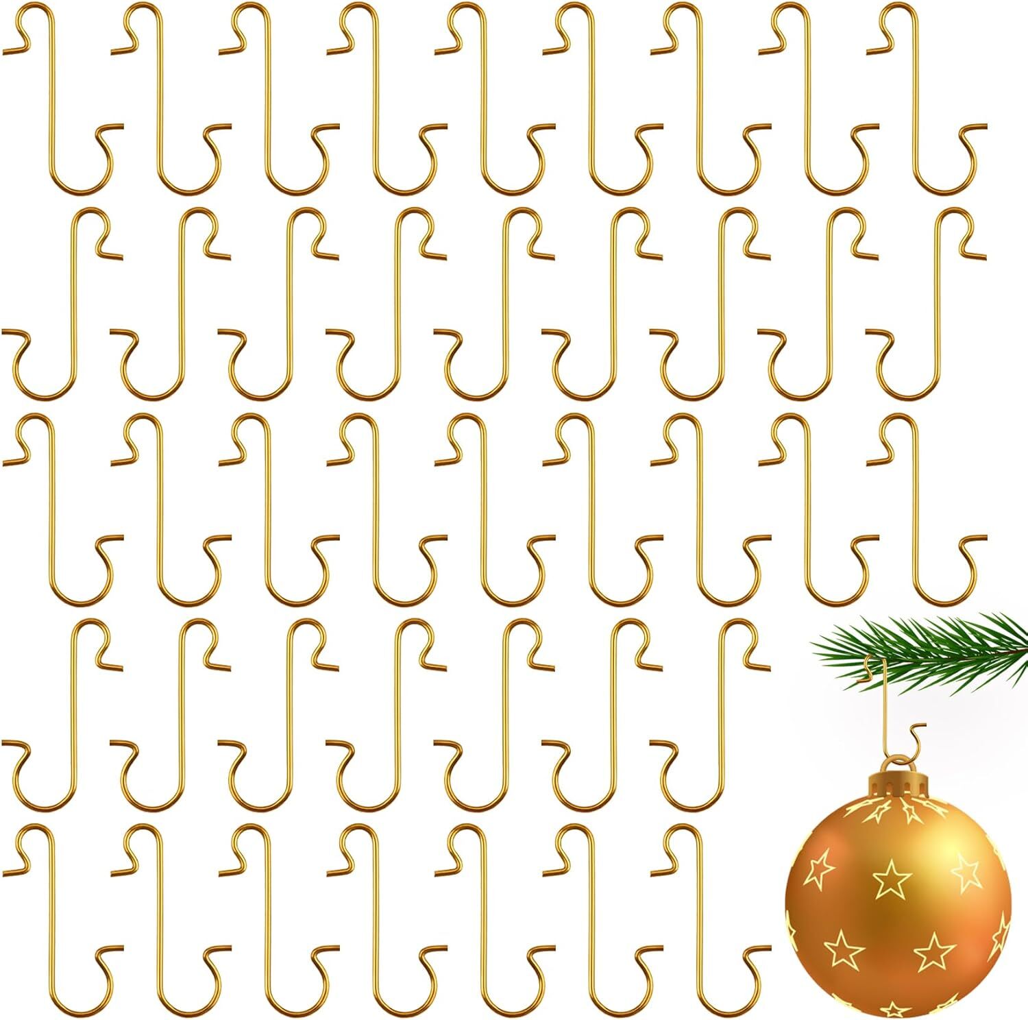 50 Goldene 30-mm-haken Für Weihnachtsdekorationen, Metallhalterungen Für Baumschmuck