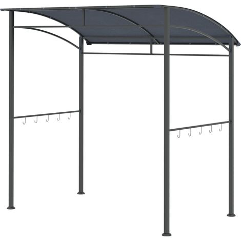 Grillüberdachung, Regenschutz, Mit Besteckhaken, Stahlrahmen, Grau, 215 X 150 X 174/220 Cm