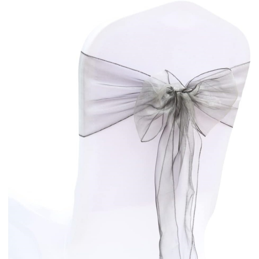 10 Stuhlschleifen Aus Silbernem Organza Für Hochzeitsdekorationen, Stuhlverzierungen Für Die Zeremonie