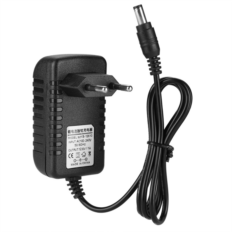 Chargeur De Batterie Lithium Intelligent 12.6v/1a Avec Protection Multi-niveaux - Entrée 100-240v, Prise Ue