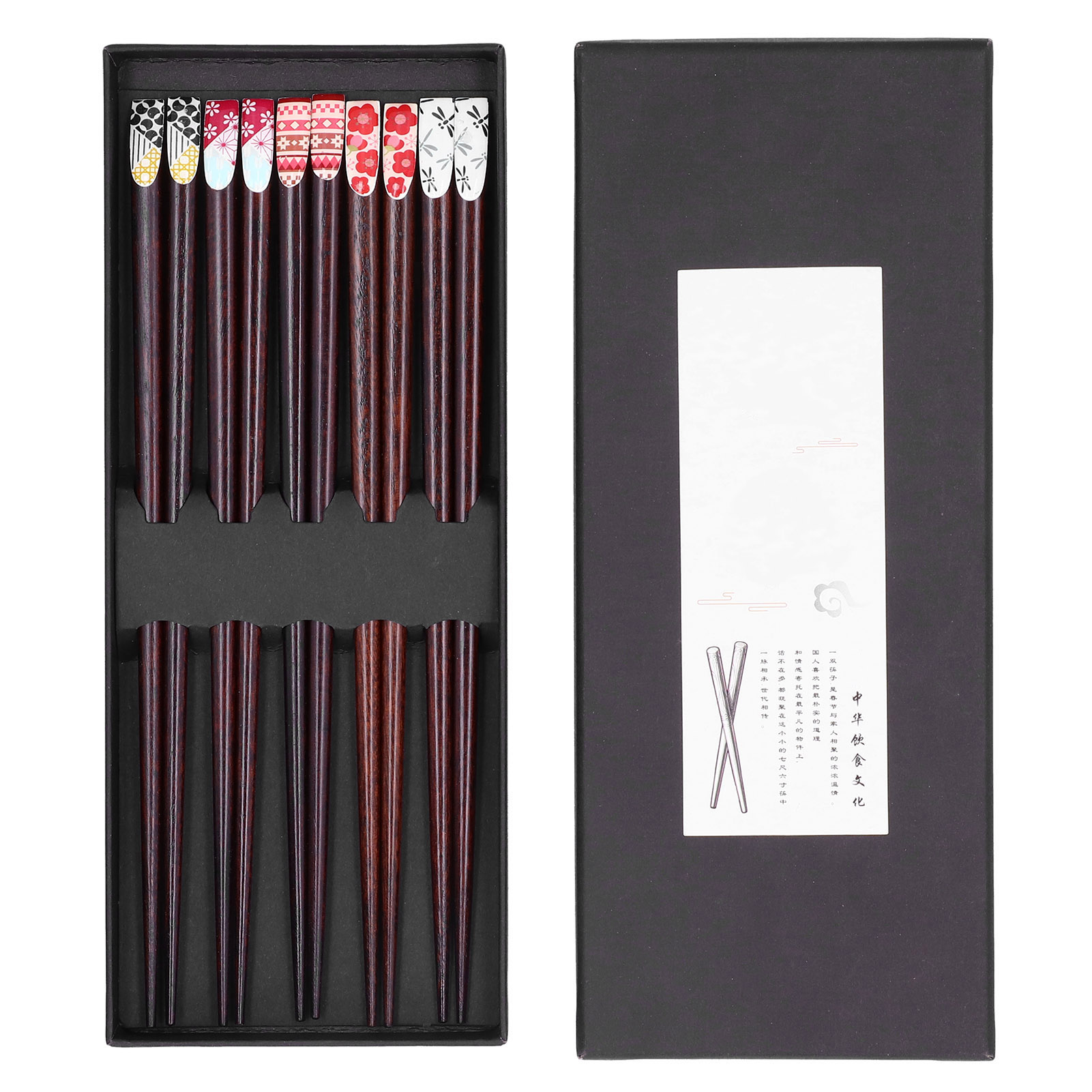 Set Mit 5 Paar Wiederverwendbaren Japanischen Essstäbchen – Originelles Geschenk Für Zuhause