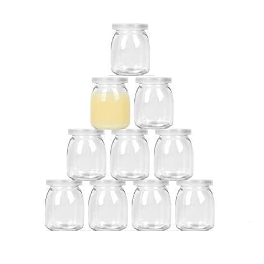 Set Mit 10 Glasbehältern À 200 Ml Mit Pe-deckeln, Ideal Für Marmeladen, Joghurts, Konfitüren Und Kulinarische Zubereitungen.