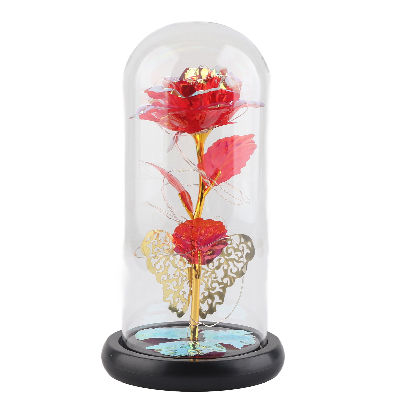 Bunte Rosa Led-lampe Mit Glasabdeckung – Romantische Dekoration Für Schlafzimmer, Hochzeiten Und Partys