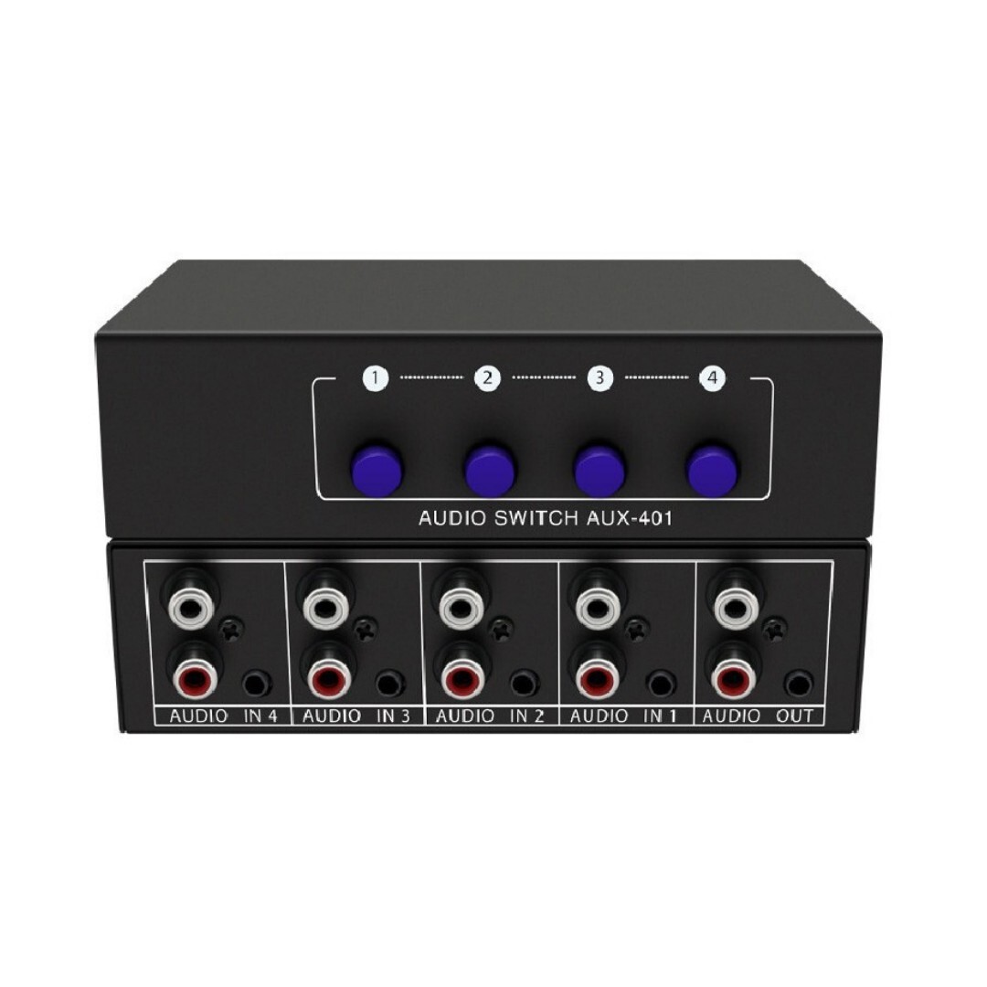 4-eingang-cinch-zu-1-ausgang-audio-wahlschalter, 3,5-mm-stereo-schalter, A/b-analogsignal-splitter
