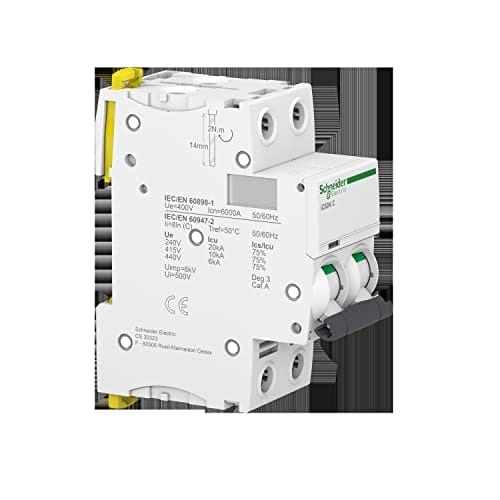Ic60n 2p 1a C Leitungsschutzschalter - Schneider: Schneider, 2 Pole, 1 Ampere.