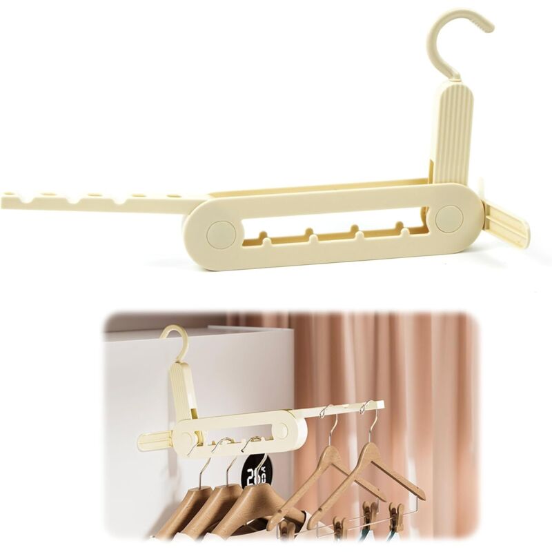 Stück Faltbarer, Wandmontierter Kleiderbügel Mit Löchern, Tragbarer Garderobenständer/türhaken Für Balkon, Badezimmer, Waschküche, Hotel, Wohnung (beige)