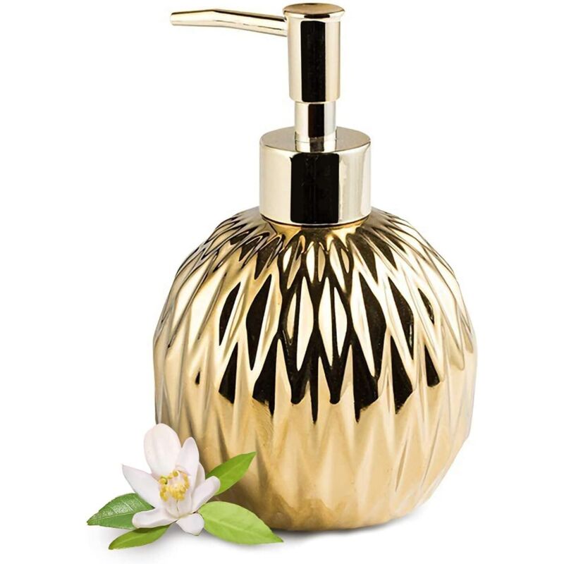 Goldener Keramik-seifenspender Im Modernen Landhausstil – Für Eine Elegante Badezimmerdekoration