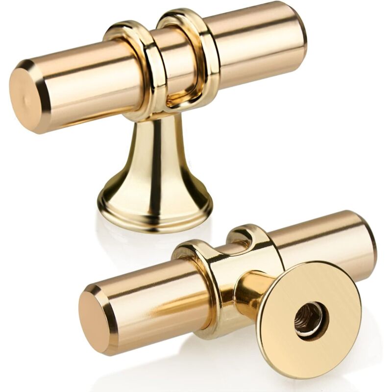 Set Mit 6 Goldenen T-förmigen Schubladengriffen