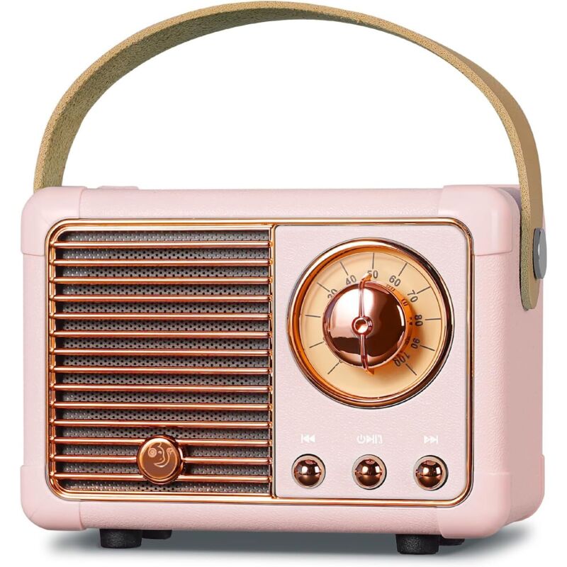 J-999 Mini Retro Tragbarer Bluetooth-lautsprecher, Kleiner Fm-radio-lautsprecher Mit Leistungsstarkem 3-watt-lautsprecher, Bassmembran, Freisprechfunktion, Vintage-lautsprecher Mit Usb/tf/aux-unterstü