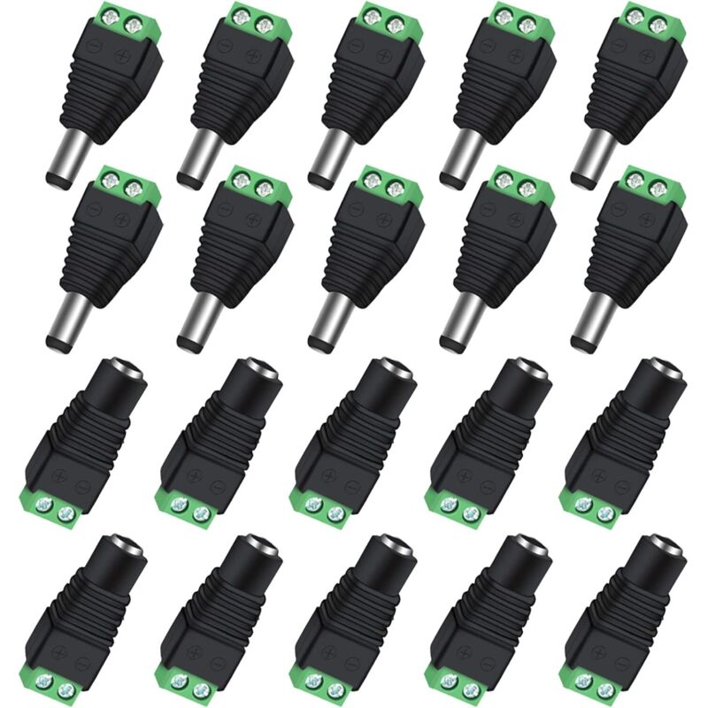 Packung Mit 10 Paaren Bnc/dc-stromanschlüssen (männlich Und Weiblich)