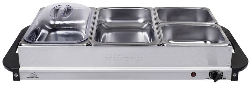 [gebraucht] B-ware Tristar Buffet Servierer Heizplatte Edelstahl 300 W Buffetwärmer Warmhalteschale