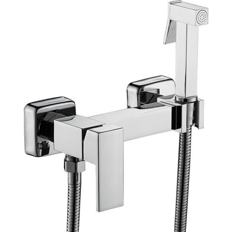 Wc-bidet-dusche, Wandbrause-set, Warm- Und Kaltwasser-bidet-dusche-set Aus Kupfer, Silberfarben