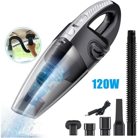 120w 2200mah Kabelloser Tragbarer Usb-staubsauger Mit Nass-/trockenfunktion, Waschbarem Hepa-filter Und 5 Wiederaufladbaren Düsen Für Den Einsatz Zu Hause, Im Büro, Im Arbeitszimmer Und Im Auto.