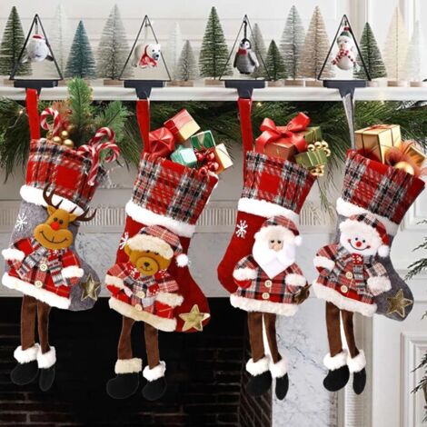 Personalisierter Weihnachtsstrumpf, 4er-set Weihnachtsmann-süßigkeitenhalter, Weihnachtsstrumpf-set, Kleine Weihnachtssocken, Weihnachtsgeschenktüte Für Die Weihnachtsbaumdekoration, Süßigkeitentüte
