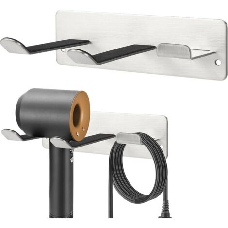 2-teiliger Haartrocknerhalter Zur Wandmontage, Kompatibel Mit Allen Haartrocknern, Platzsparende Aufbewahrung Für Badezimmer/schlafzimmer/friseursalon, Edelstahl