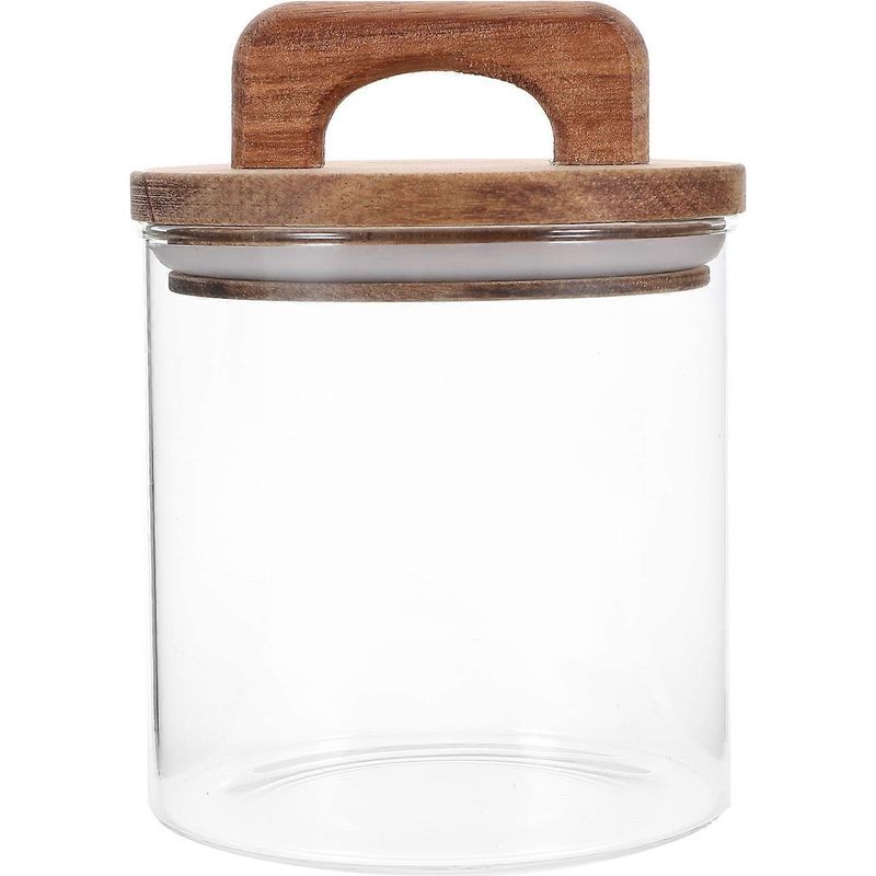 Glasbehälter Mit Holzdeckel, Küchenglas, Zuckerdose