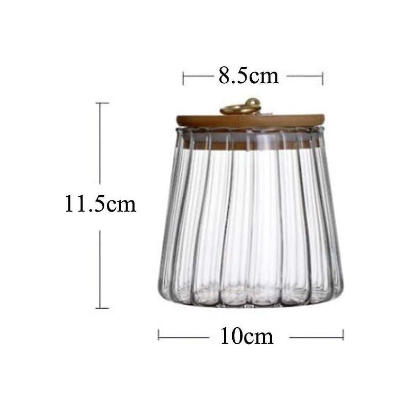 650 Ml (22 Oz) Großes, Durchsichtiges Vorratsglas Mit Luftdichtem Deckel Aus Akazienholz. Ideal Zur Aufbewahrung Von Kaffeebohnen Und Losem Tee.