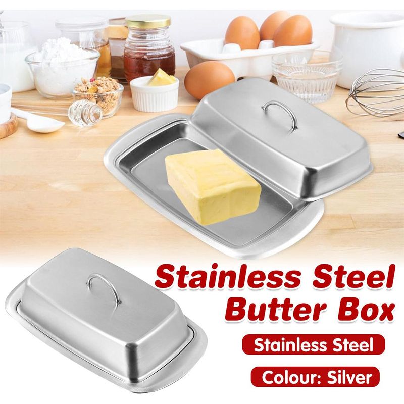 Butterdose Aus Lebensmittelechtem Edelstahl Für Kochen, Käse, Brot, Gebäck Und Snacks.