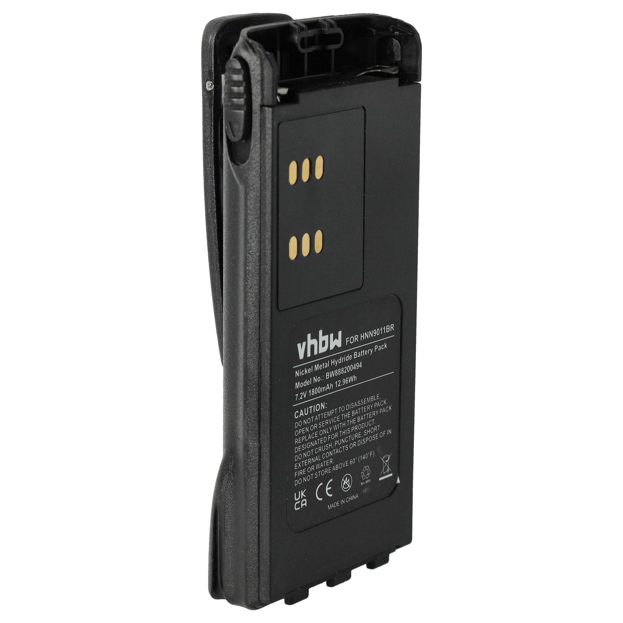 Vhbw Akku Kompatibel Mit Motorola Gp338 Gp340, Gp360, Gp380, Gp540, Gp580 Funkgerät, Walkie Talkie (1800mah, 7,2v, Nimh) + Gürtelclip