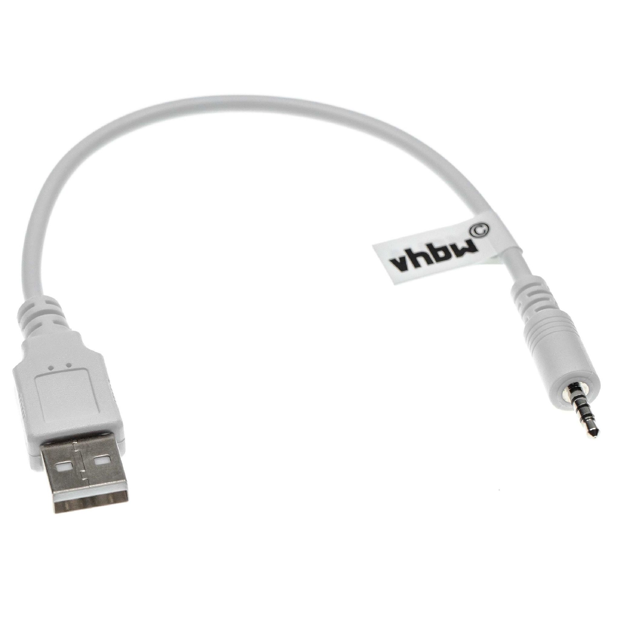 Vhbw Usb-ladekabel Kompatibel Mit Jbl Synchros S500 S700 Kopfhörer - Kabel Usb 2.0 Typ A Auf 2,5 Mm Klinkenstecker, 20,5 Cm Weiß
