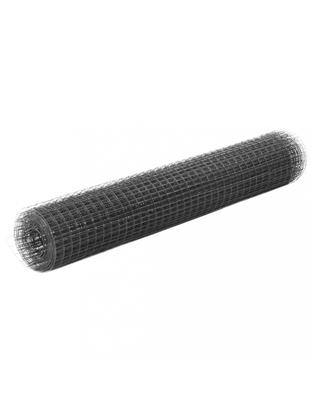 Vidaxl Chicken Wire Fence Steel With Pvc Coating 10x1 M Grey
