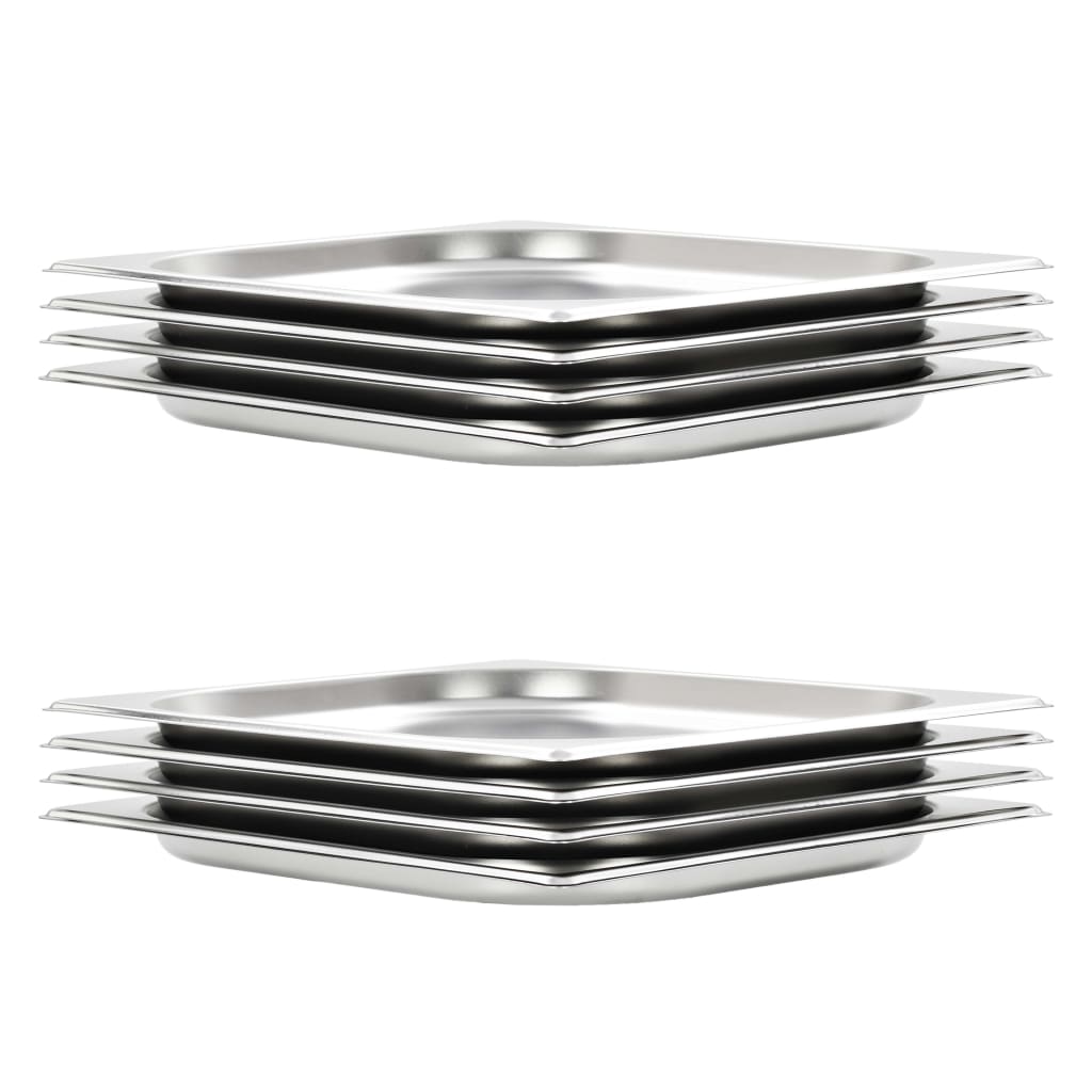 Vidaxl Gastronorm Containers 8 Pcs Gn 1/2 20 Mm Stainless Steel