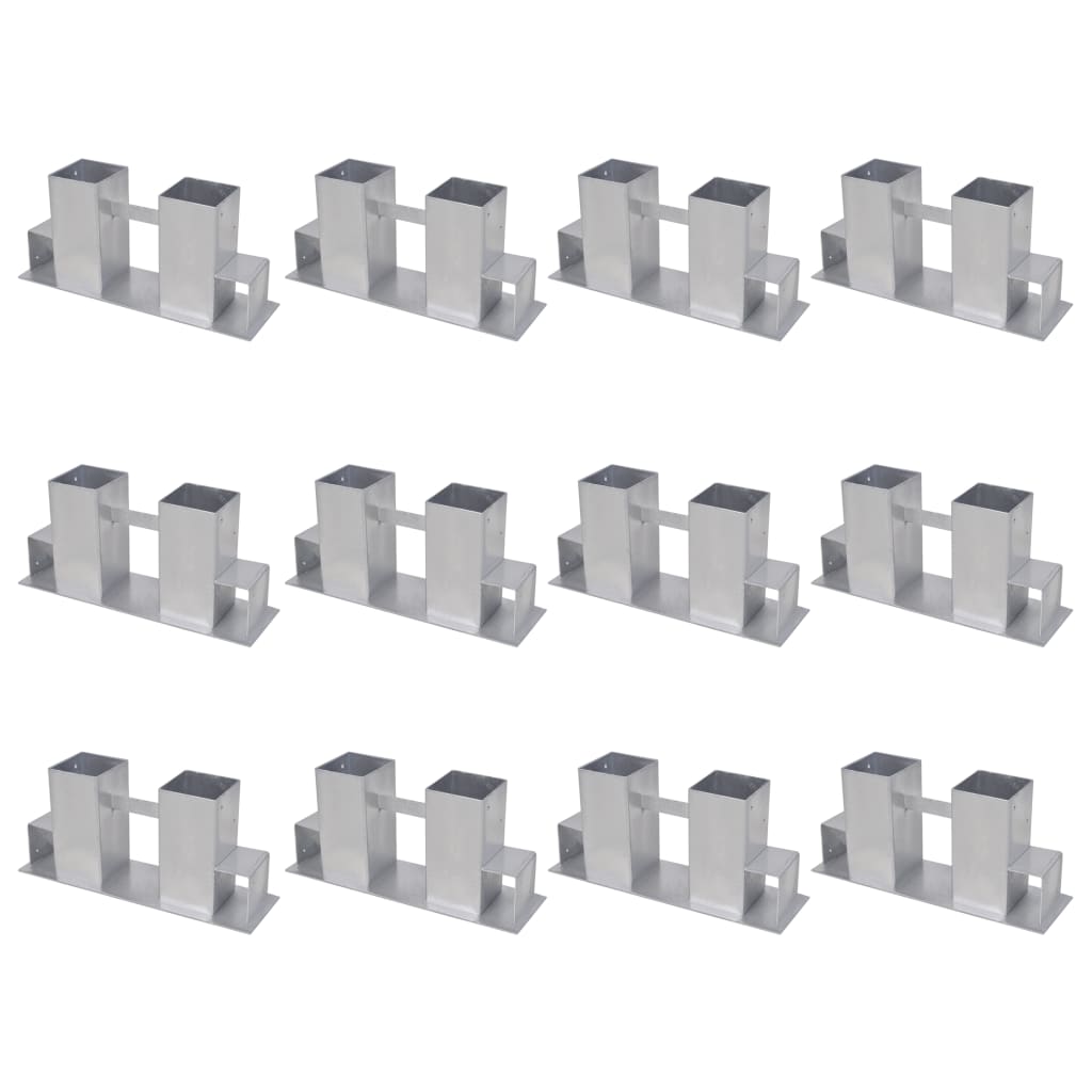 Vidaxl Firewood Stacking Aids 12 Pcs Steel Silver (3x41925)
