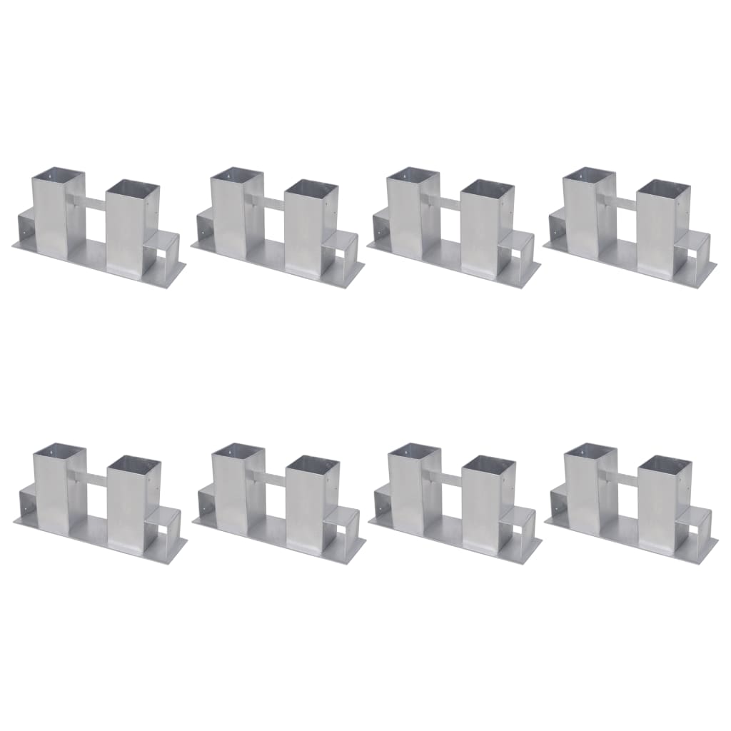 Vidaxl Firewood Stacking Aids 8 Pcs Steel Silver (2x41925)