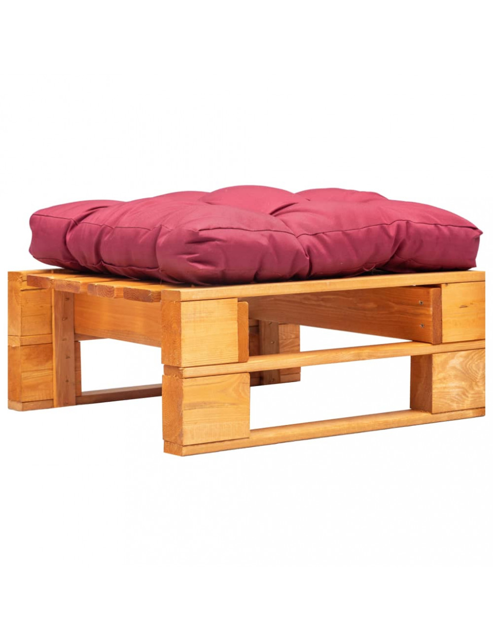Garten-palettenhocker Mit Rotem Kissen Holz Honigbraun Vidaxl