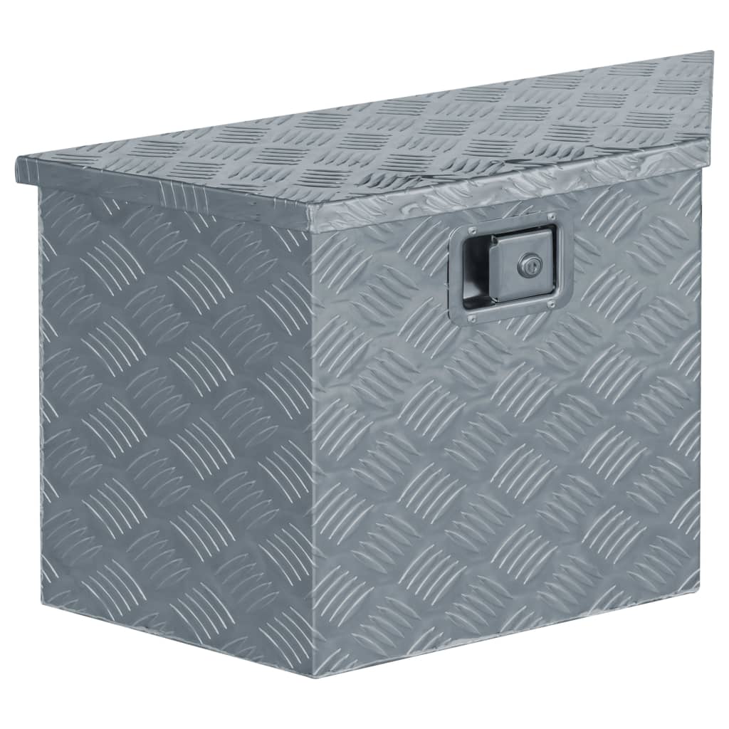 Aluminiumkiste 70×24×42 Cm Trapezförmig Silbern Vidaxl
