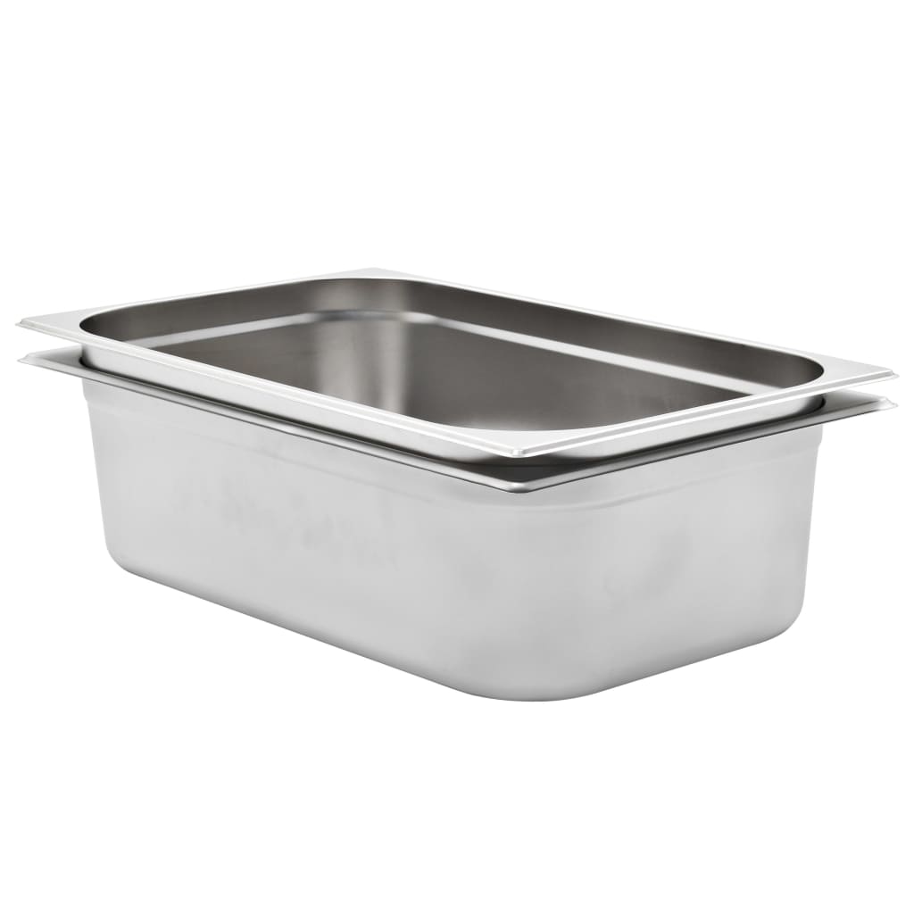 Vidaxl Gastronorm Containers 2 Pcs Gn 1/1 150 Mm Stainless Steel