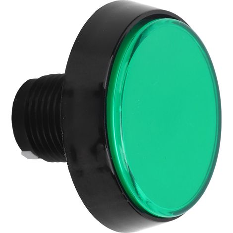 60 Mm Led-beleuchteter, Flacher Rundknopf Mit 3-fuß-schalter Für Spielzeugkrane – Grün