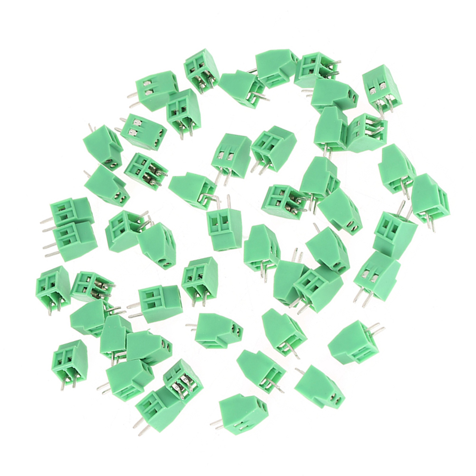 Universeller Grüner 2,54-mm-schraubklemmenblock Für Leiterplatten, 50 Stück, 2-poliger Stecker