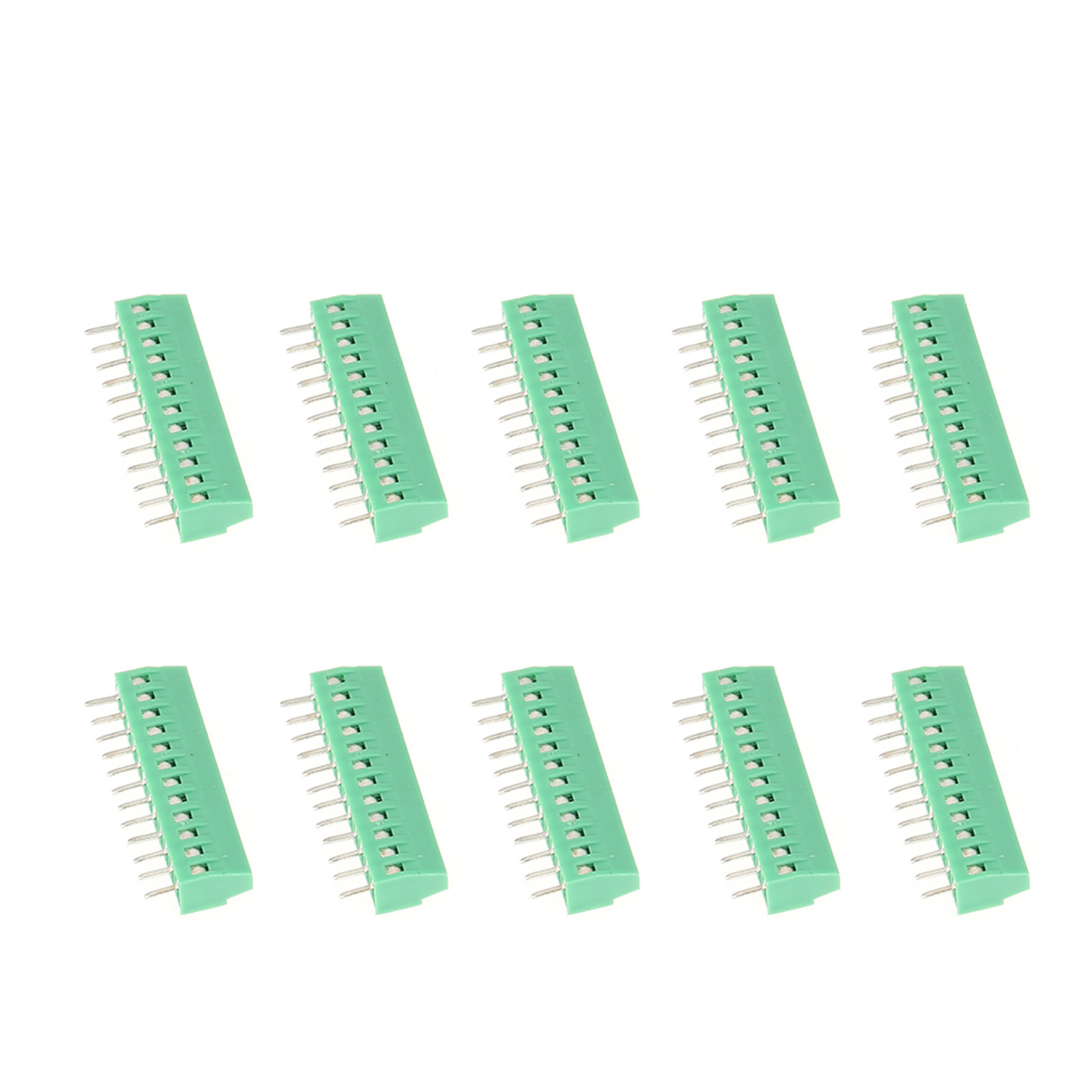 10 Stück – Universelle 2,54-mm-12-polige Grüne Schraubklemmen Für Leiterplatten