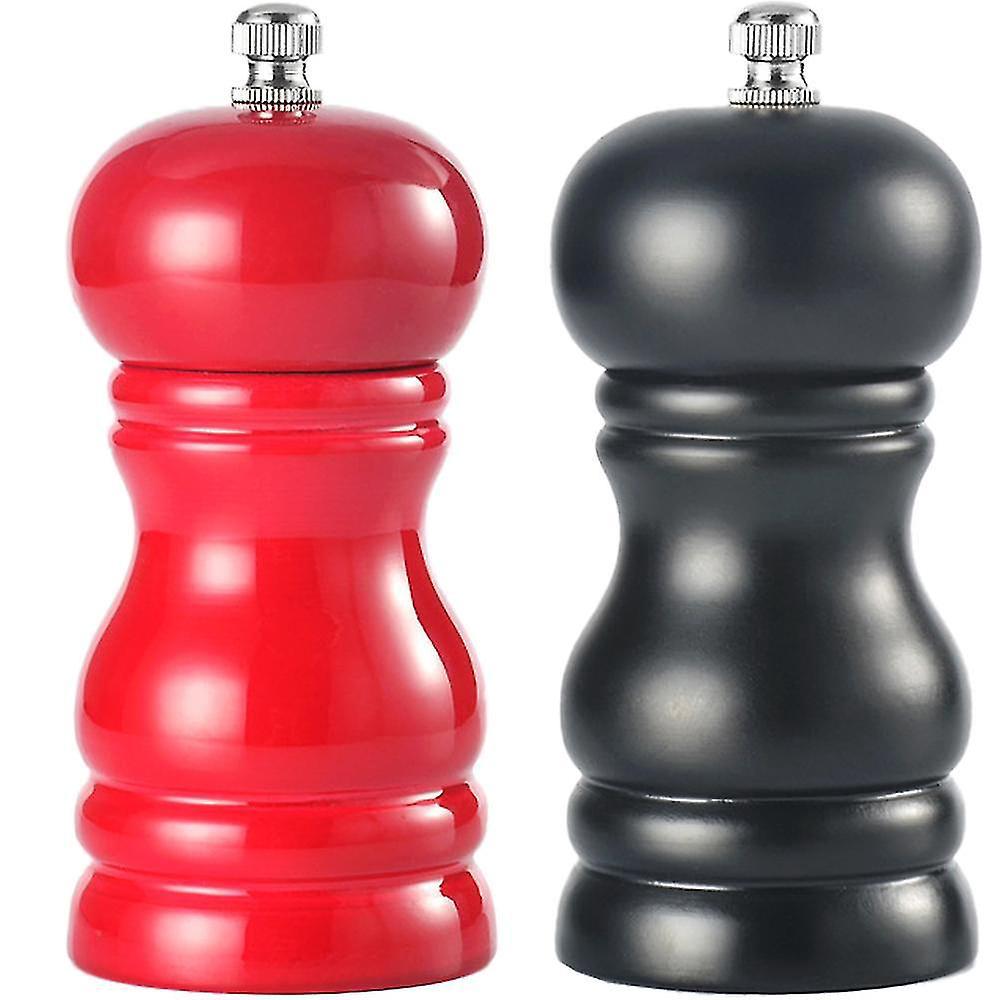 Handmühle Aus Massivholz, Gewürzflasche, Pu-lackierung, Pfeffermühle – Rotschwarz