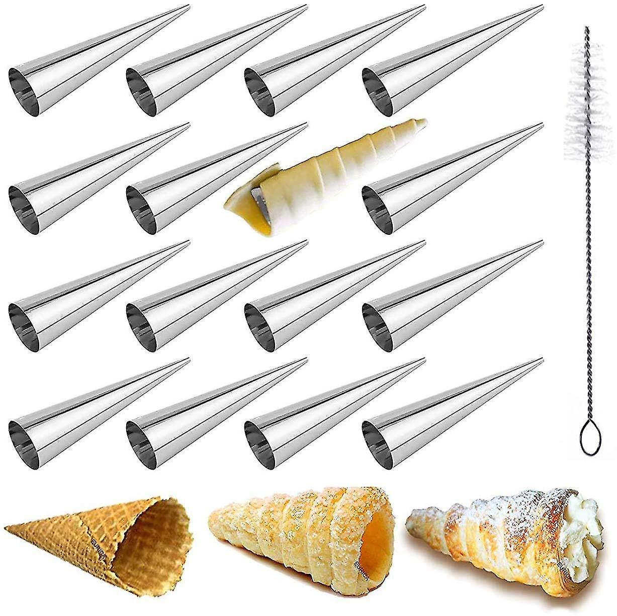 16 Sahnerollenformen Aus Edelstahl, Kegelförmige Croissantformen Für Cannoli, Für Eiscreme -
