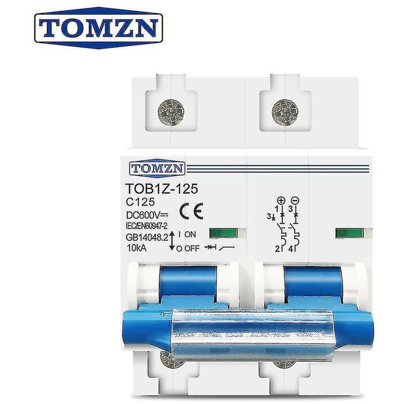2-poliger 80a/100a/125a Dc 600v-leistungsschalter Für Pv-anlagen, Kennlinie C-125