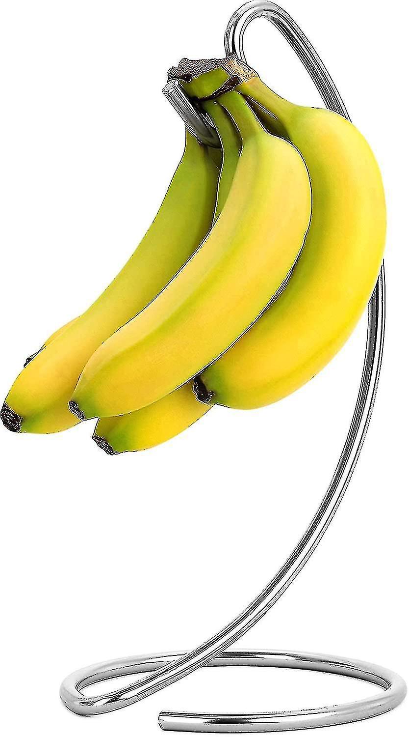 Moderner Bananenhalter, Bananenaufhängehaken, Kompatibel Mit Einer Küchenarbeitsplatte, Ausführung In Satiniertem Nickel.