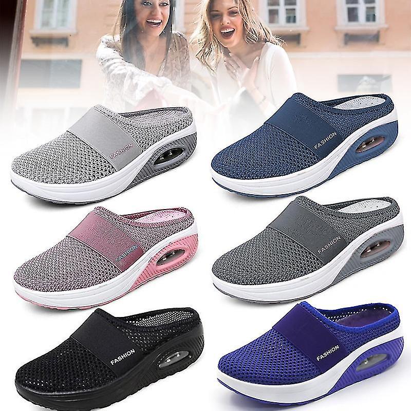 Orthopädische Laufschuhe Mit Mesh-keilsohle, Modell Air Cushion Slip-on, Für Diabetiker – Größe 43 – Khaki