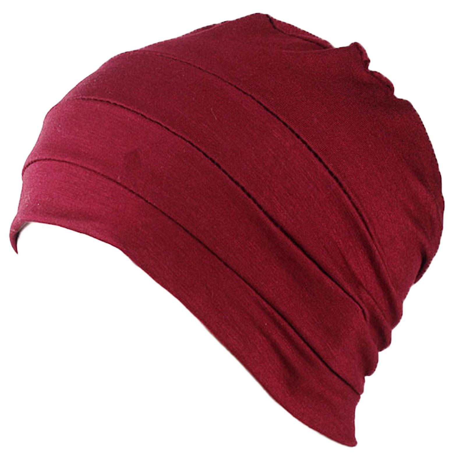 Komfortable Chemo-kappe, Nachtkappe, Anti-krebs-kappe, Unterkappe – Weinrot