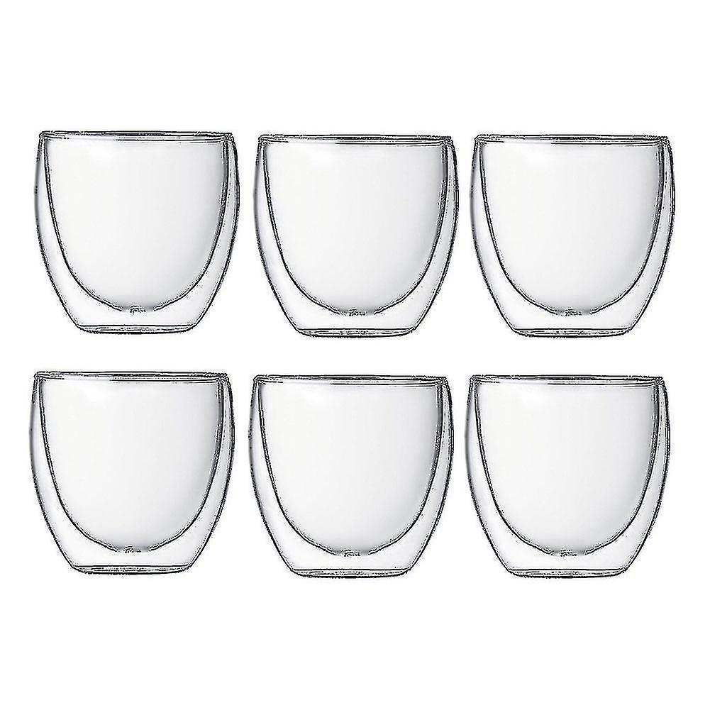 Set Aus 6 Hochwertigen, Doppelwandigen Isoliergläsern À 80 Ml (2,7 Oz) Für Espresso Und Tee.