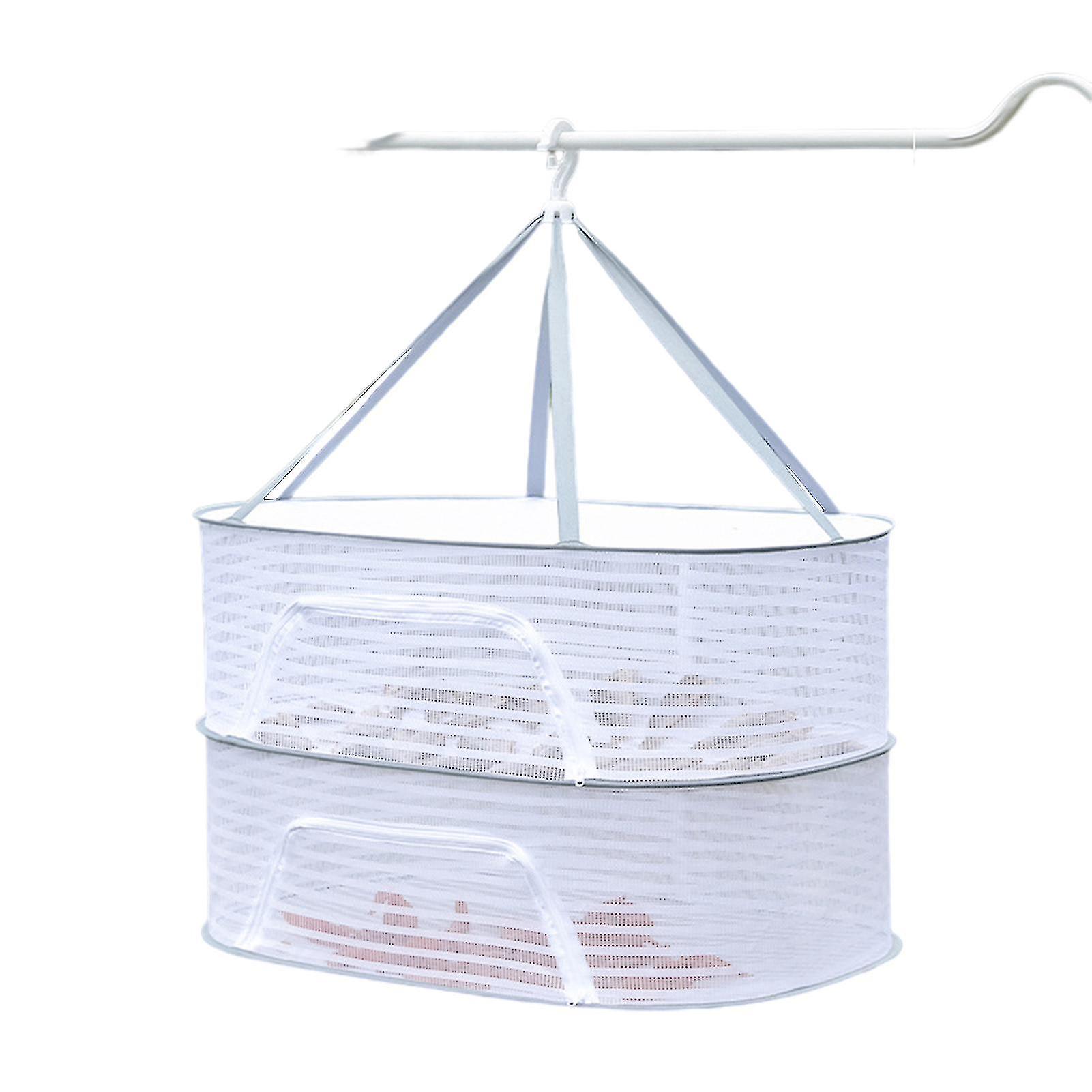 Multifunktionales, Winddichtes Trockennetz Mit Reißverschluss Für Fisch Und Obst, Ideal Für Balkone – 50 X 70 Cm – Zweilagig