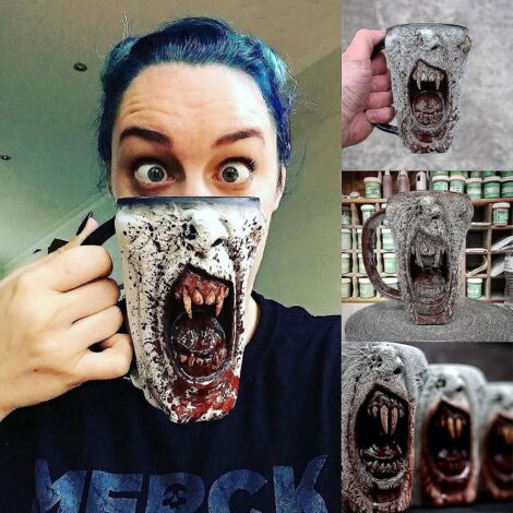 Gothic-tasse Für Damen Und Herren, Lustige Teetasse Mit Henkel, Handgefertigte Gruselige Tasse, Halloween-dekorationsgeschenk.