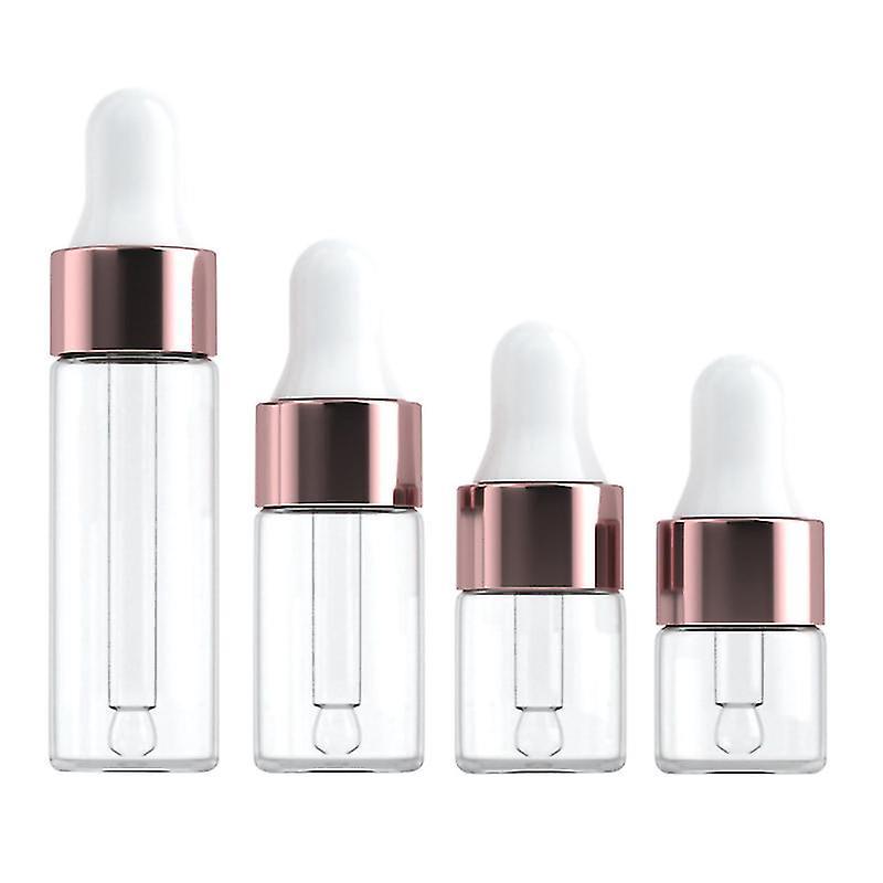 Konvolut Von 10/50/100 Leeren Mini-glaspipetten Für Ätherische Öle Und Aromatherapie, Roségoldener Verschluss, 1 Ml, 3 Ml, 5 Ml (30 Stück).