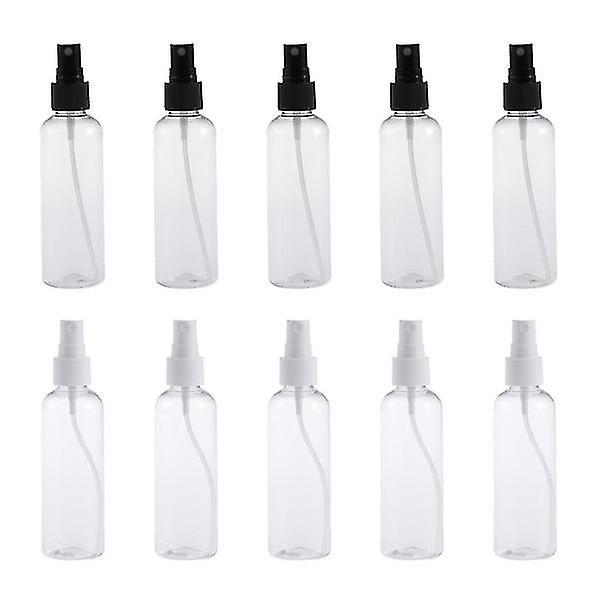 Packung Mit 10 Leeren, Durchsichtigen 100-ml-sprühflaschen Aus Kunststoff, Tragbare Und Wiederbefüllbare Reisesprüher Für Kosmetika (zufällige Düsenfarbe)