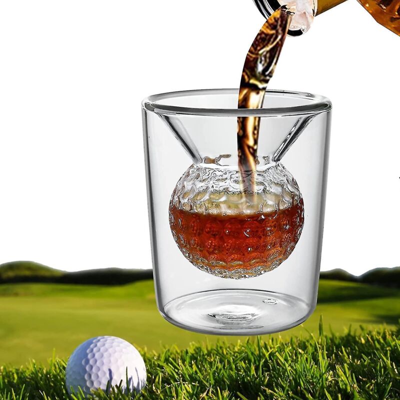 Whiskygläser Mit Golfmotiv, Herren-whiskygläser, Golfgeschenke Für Golfer, Whiskyglas Mit Eingelegtem Golfball-design – 2er-set