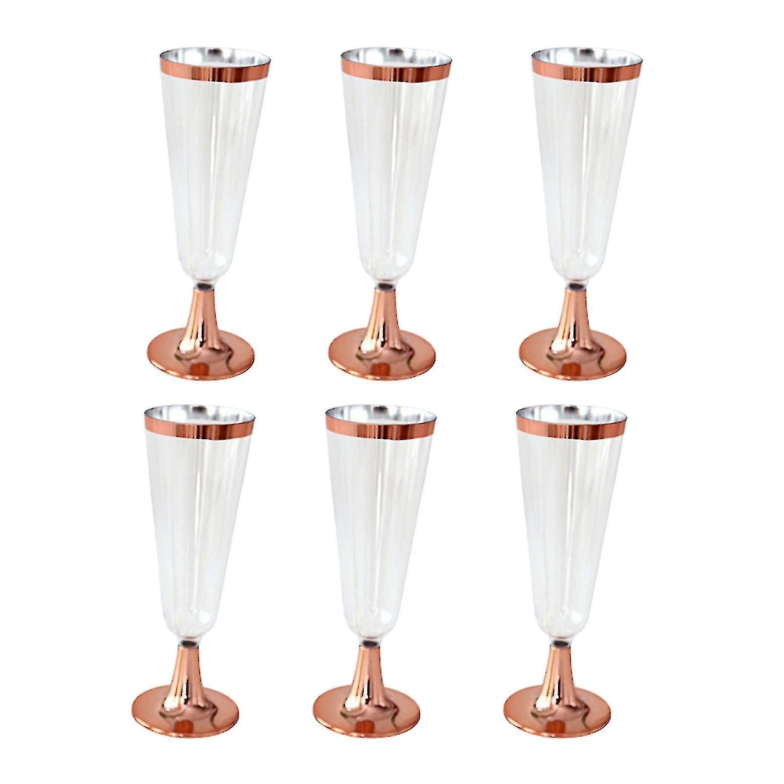 Set Mit 6 Eleganten 150-ml-weingläsern Aus Stoßfestem Kunststoff, Praktisch Und Rutschfest, Perfekt Für Partys (jikaix)