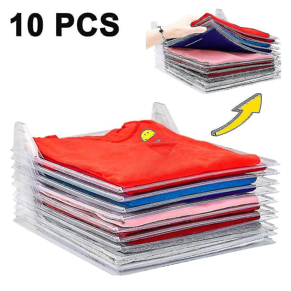 Set Mit 10 Faltbaren Kleiderschrankpaneelen, T-shirt-organizern Und Kleidertrennern.